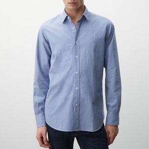 Massimo Dutti Slim Fit Blue and white check shirt